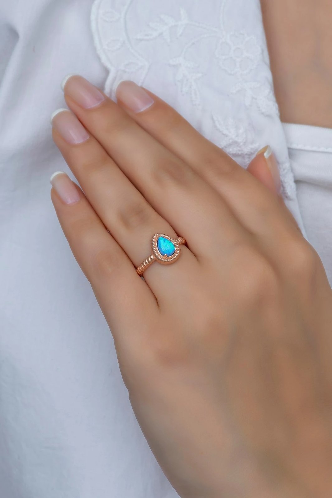 Unazë argjendi Jumeon, opal, ngjyrë rozë ari dhe kaltër, NRZ99380