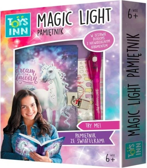 Ditar magjik me drita LED Stnux Magic Light Unicorn, me stilolaps dhe ngjitëse, për vajza Ditar magjik me drita LED Stnux Magic Light Unicorn, me stilolaps dhe ngjitëse, për vajza