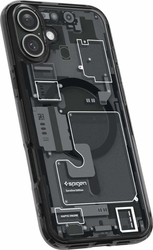 Mbështjellës, Spigen, Ultra Hybrid Zero One për iPhone 16, MagSafe, gri e errët