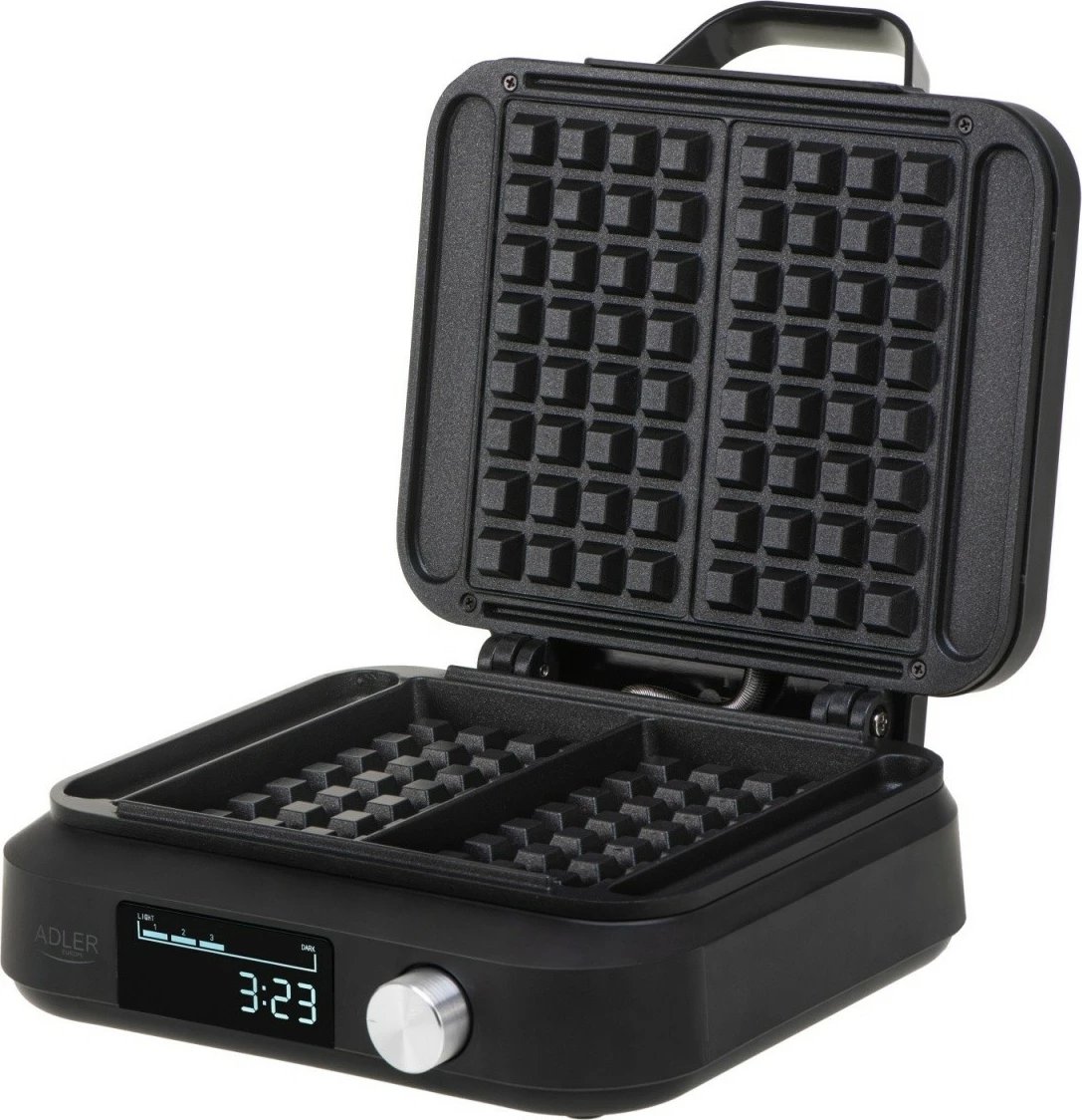 Aparat për waffle Adler AD 3087, me ekran LED, i zi
