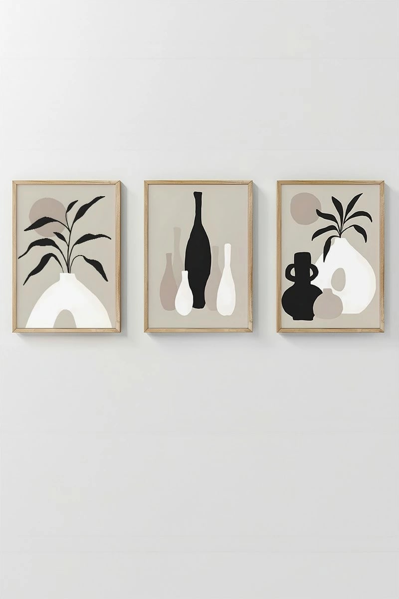 Pikturë dekorative me kornizë (3 copë), Wallity, Artsycllct40