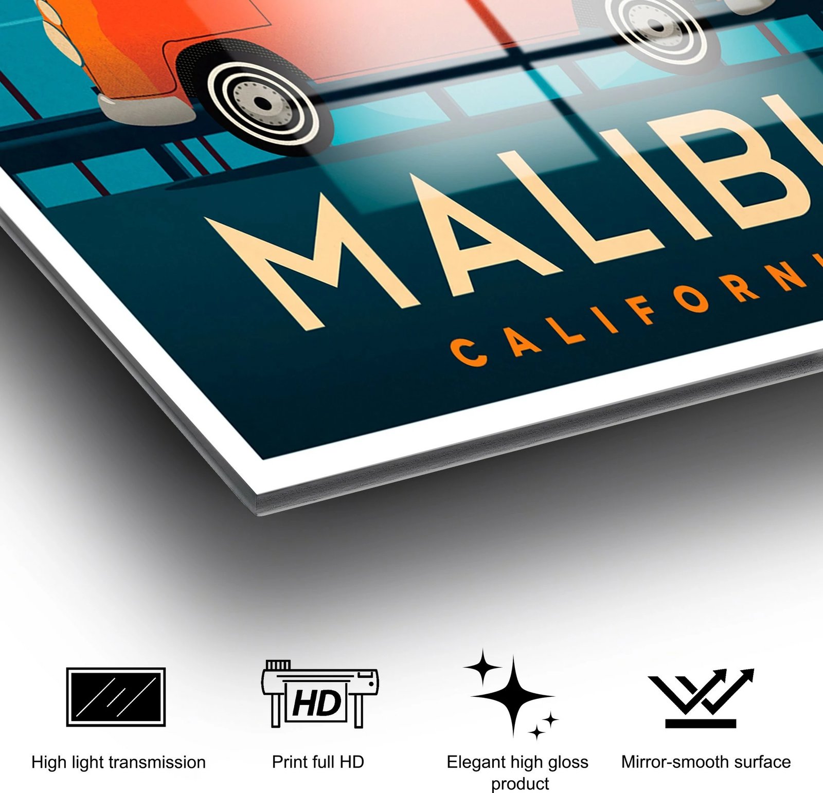 Pikturë dekorative prej xhami të temperuar, Wallity, UV-1008, 30x45cm