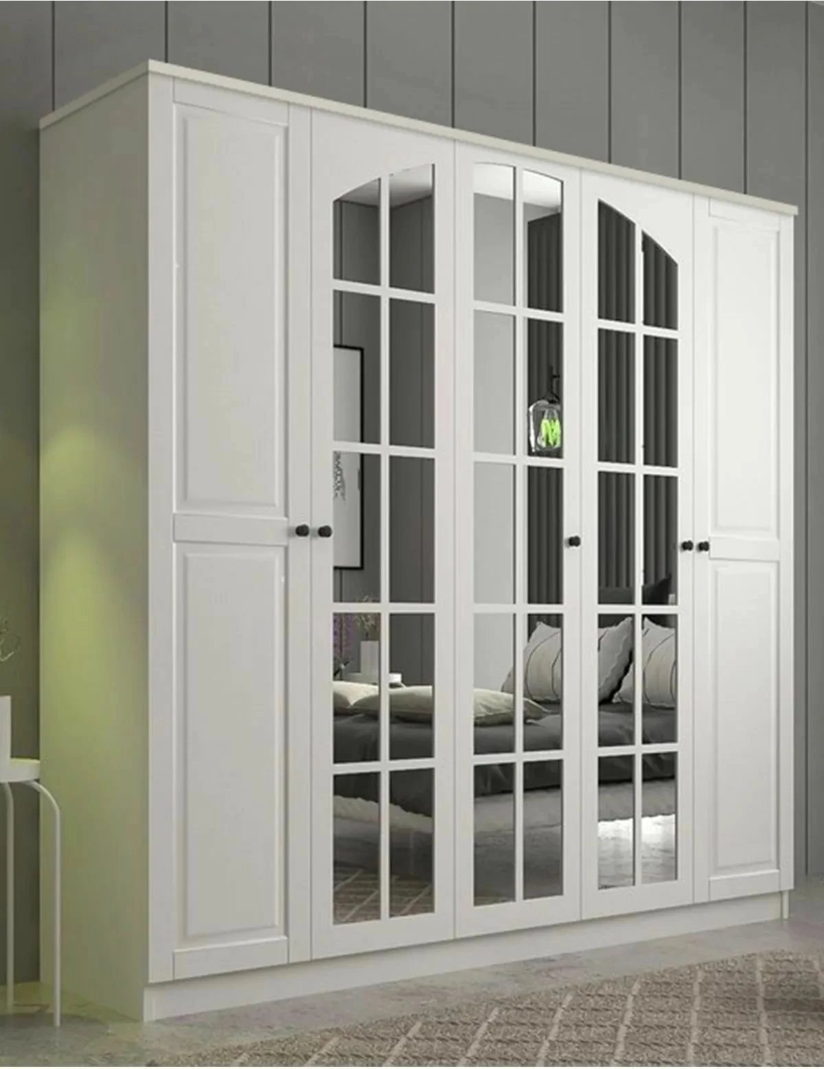 Dollap rrobash Skye Decor, ngjyrë e bardhë mat, RB-016