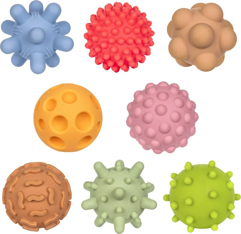 Set topa sensorik Tullo, 8 copë, ngjyra pastel