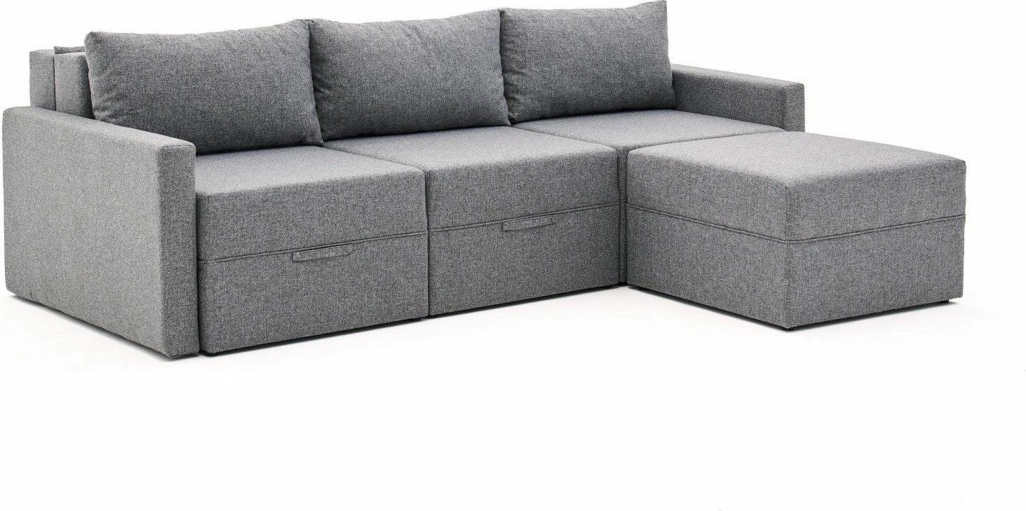 Kënd-sofë krevate Atelier del Sofa, Saros, gri