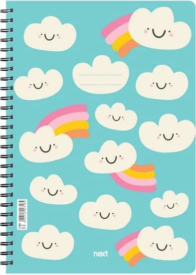 Fletore spirale NEXT Trend Clouds 21x29cm, 3 lëndë