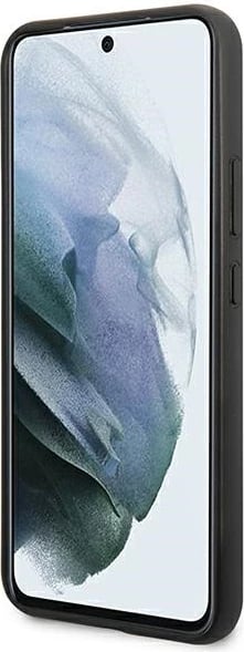 Mbështjellës Mercedes AMG AMHCS22MBLSCA për Samsung Galaxy S22+, hardcase Carbon Stripe&Embossed, i zi