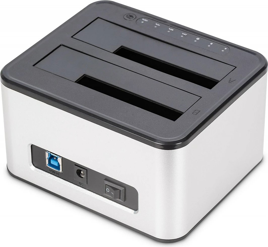 Stacion klonimi Digitus DA-71540-2 për 2x HDD/SSD 2.5"/3.5", USB 3.0, E zezë/Argjendtë