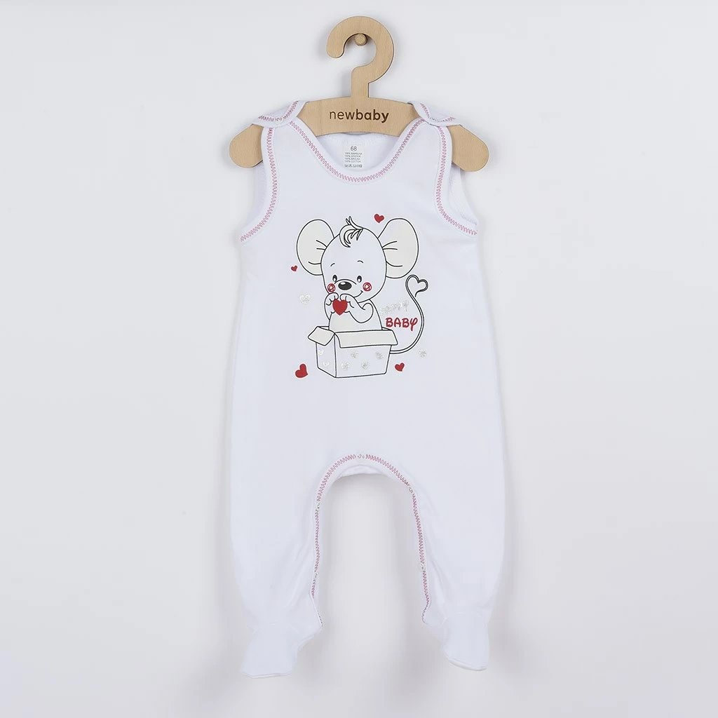 komplet bebe, New Baby, Mouse, 100% pambuk, madhësia 80 (9-12m), e bardhë, set 2 copë