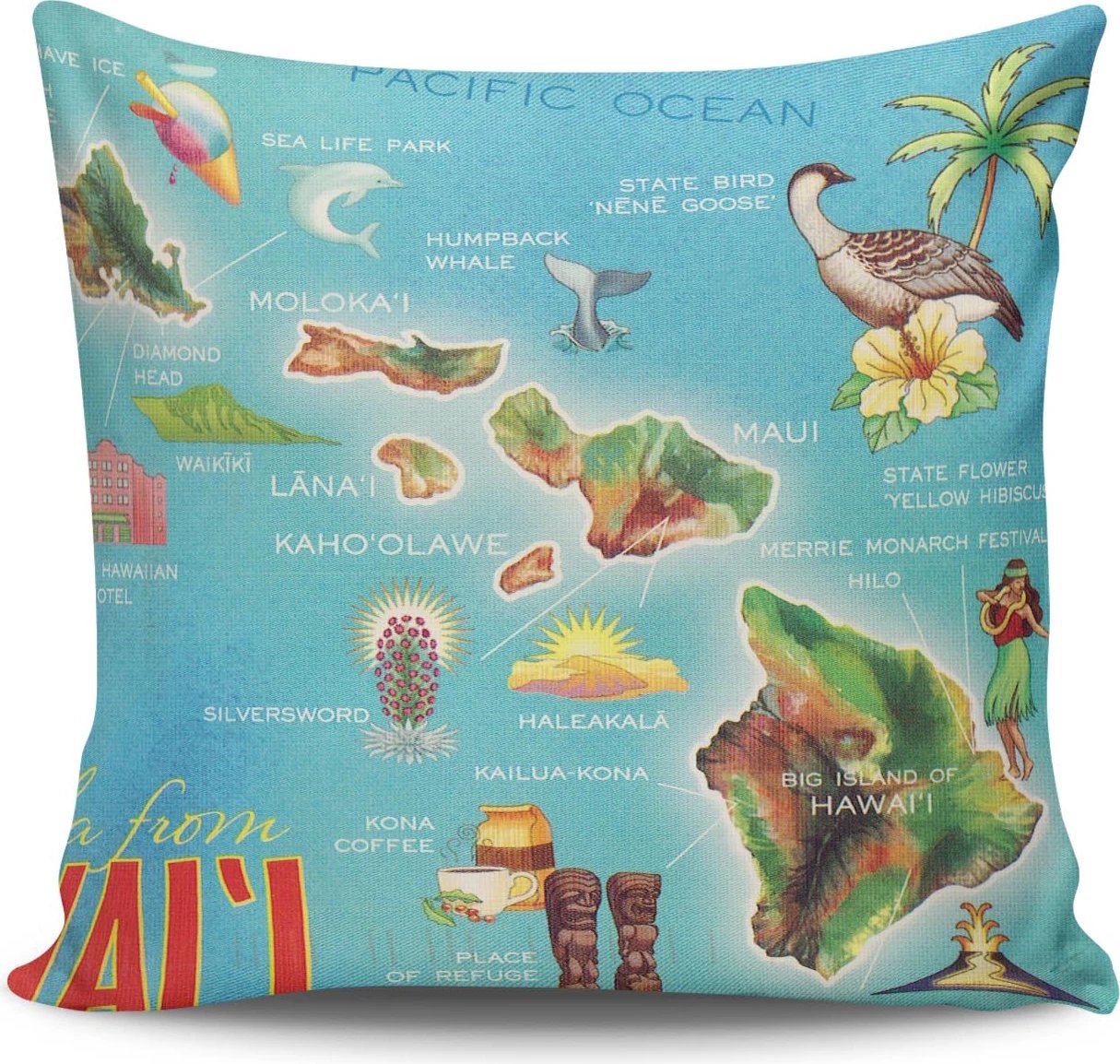 Jastëk dekorativ Aberto Design, KRLNTHW-2, shumëngjyrësh, 43x43cm