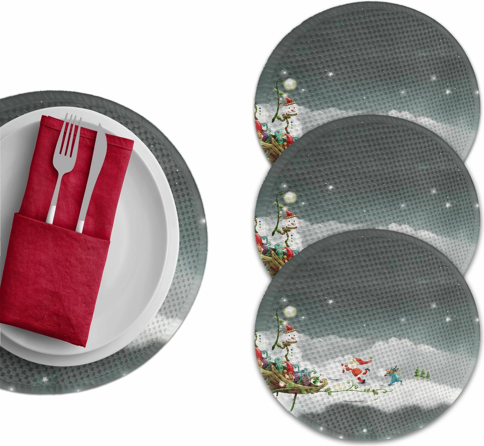 Set nënshtrues tavoline Hermia Concept, shumëngjyrësh, 37cm, 4 copë