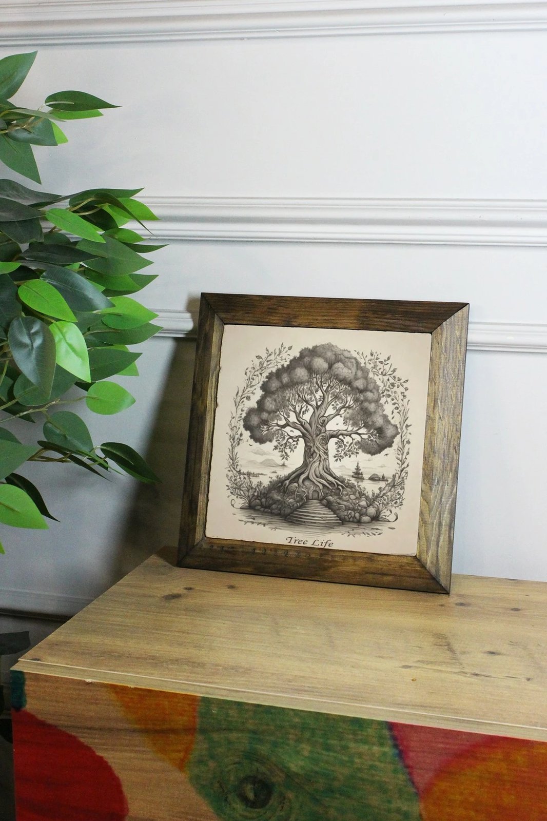 Pikturë dekorative me kornizë, Wallity, Ersytastablo1 - 16, shumëngjyrëshe, 15.5x15.5cm