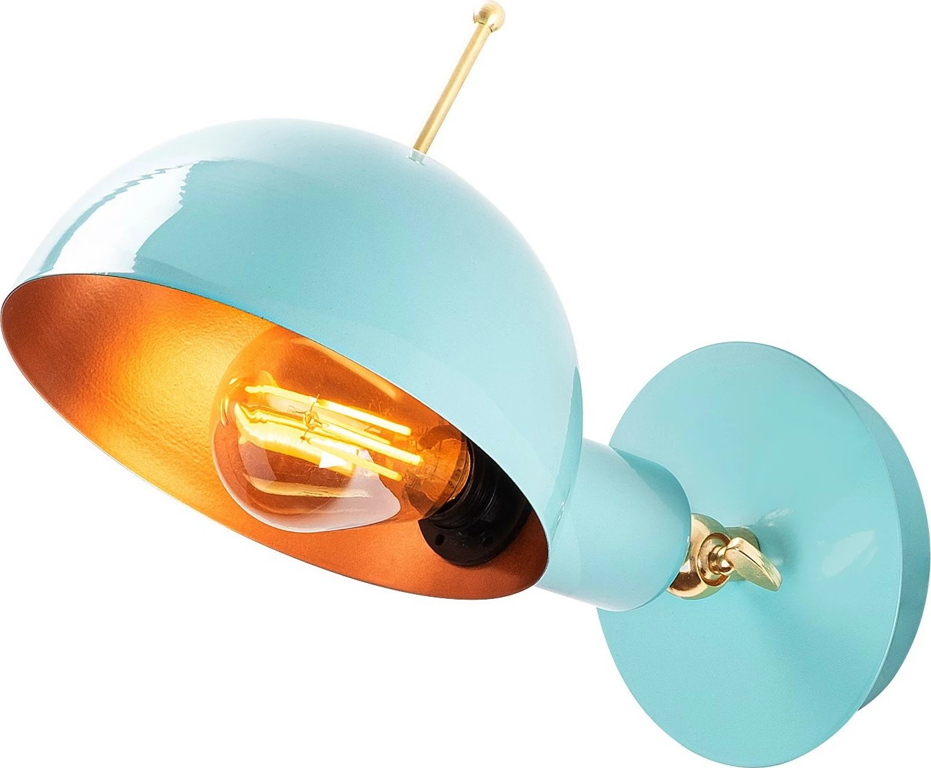 Llambë muri Opviq, Sivani, ngjyrë turquoise dhe bakri, MR-654 Llambë muri Opviq, Sivani, ngjyrë turquoise dhe bakri, MR-654