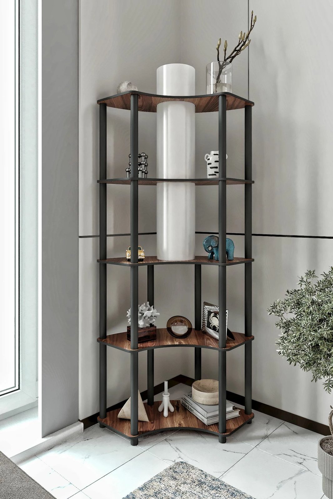 Llampë dyshemeje Opviq, ngjyrë arre, Conrad