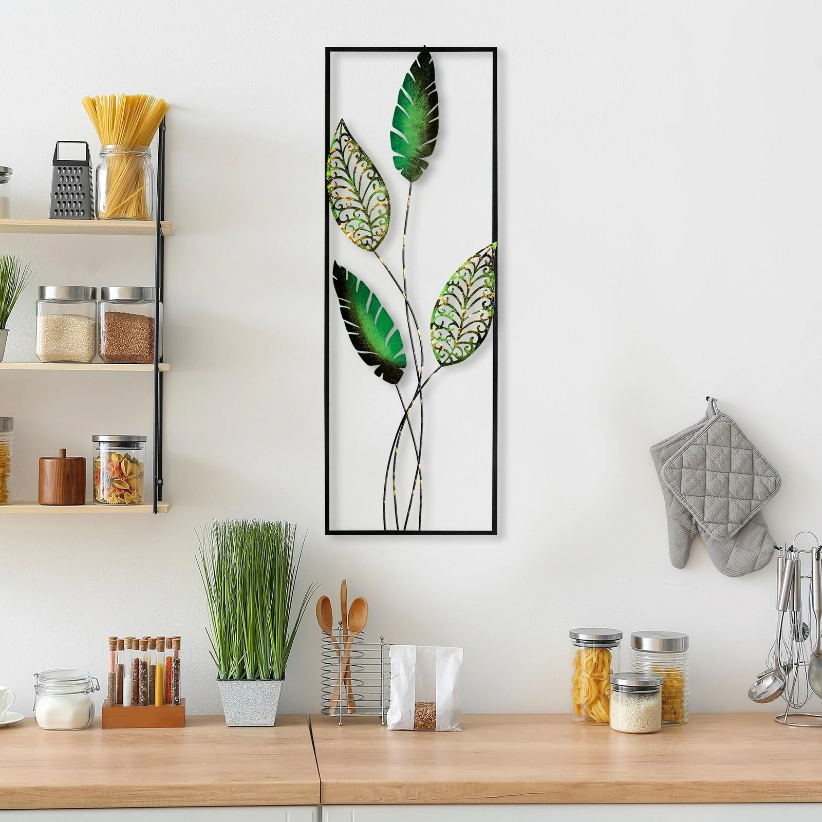 Aksesor dekorativ metalik për mur, Wallity Timeyi 3, shumëngjyrësh, 32x90cm