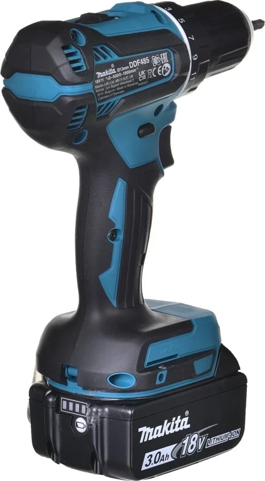 Makine vidash/shpimi pa kabllo MAKITA DDF485RF3J, 3x 18V 3Ah, e zezë