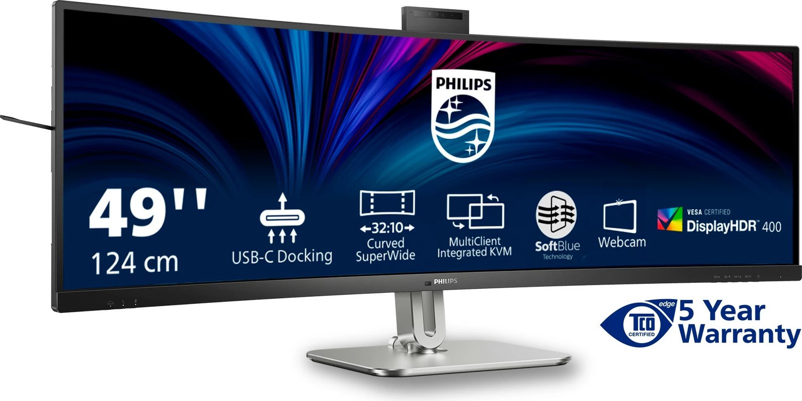 Monitor Philips 49B2U6900CH/00, 48.8", Dual QHD, LCD, i zi