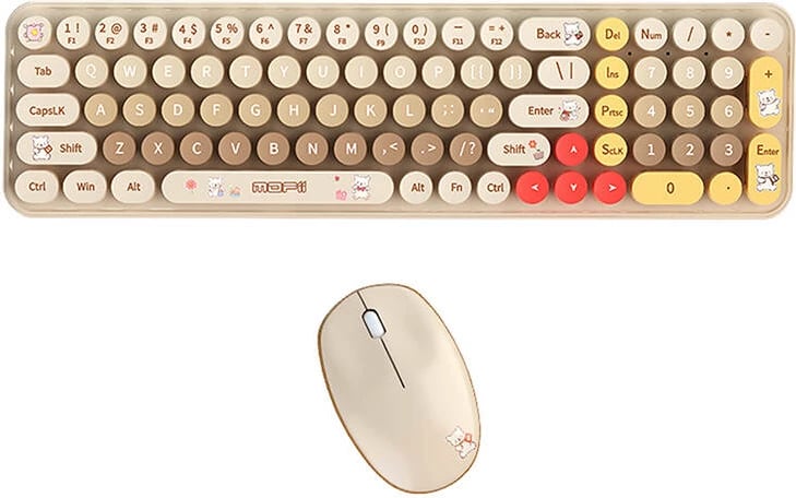 Set tastierë dhe maus wireless MOFII Baby Bear, bezhë