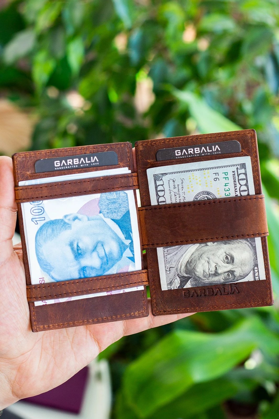 Mbajtës kartelash Zoozie Bags, Magic, lëkurë natyrale, ngjyrë tan