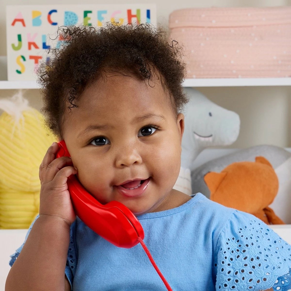 Lodër telefon tërheqës Fisher Price Chatterbox JGG97, plastikë, kuqe/bardhë, për fëmijë