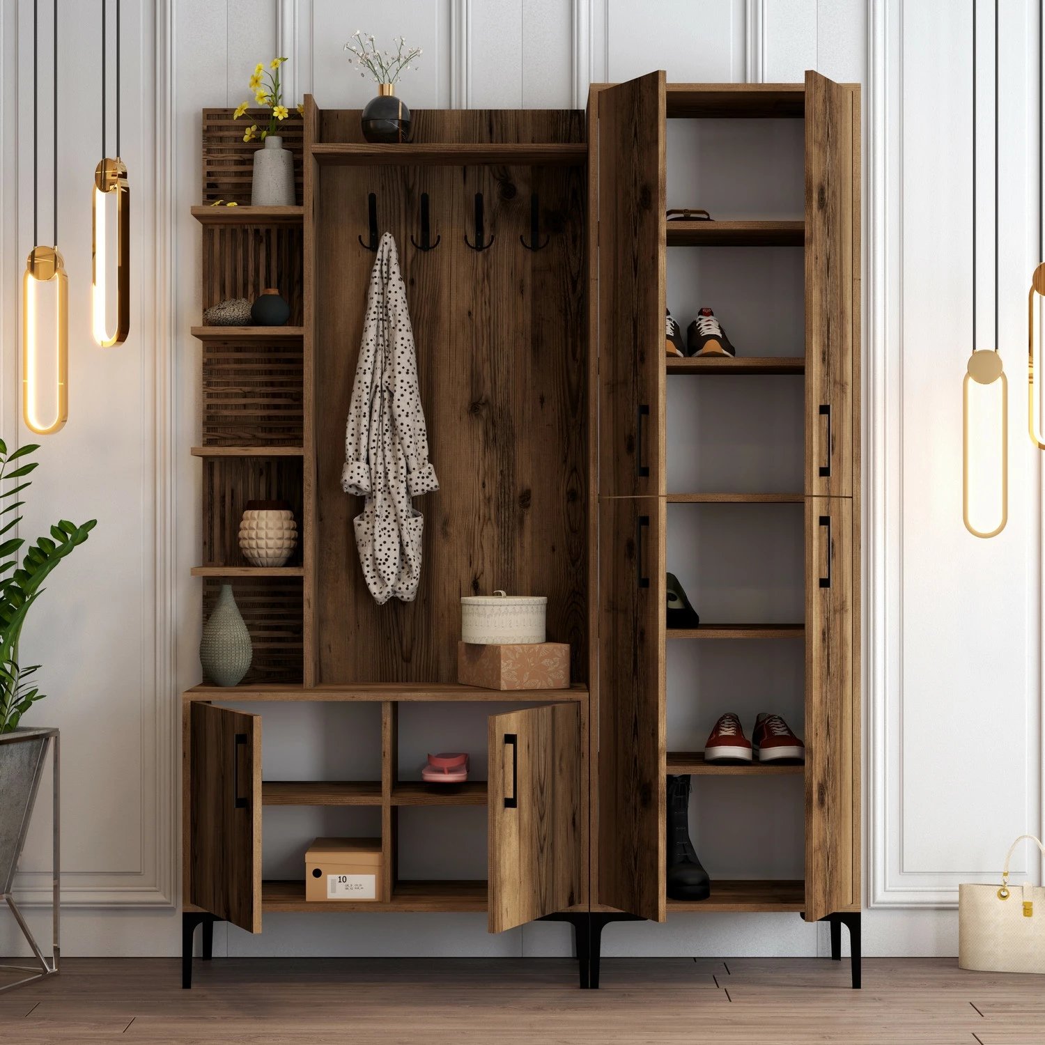 Stendë korridori Hanah Home, Viyana DA, ngjyrë arre