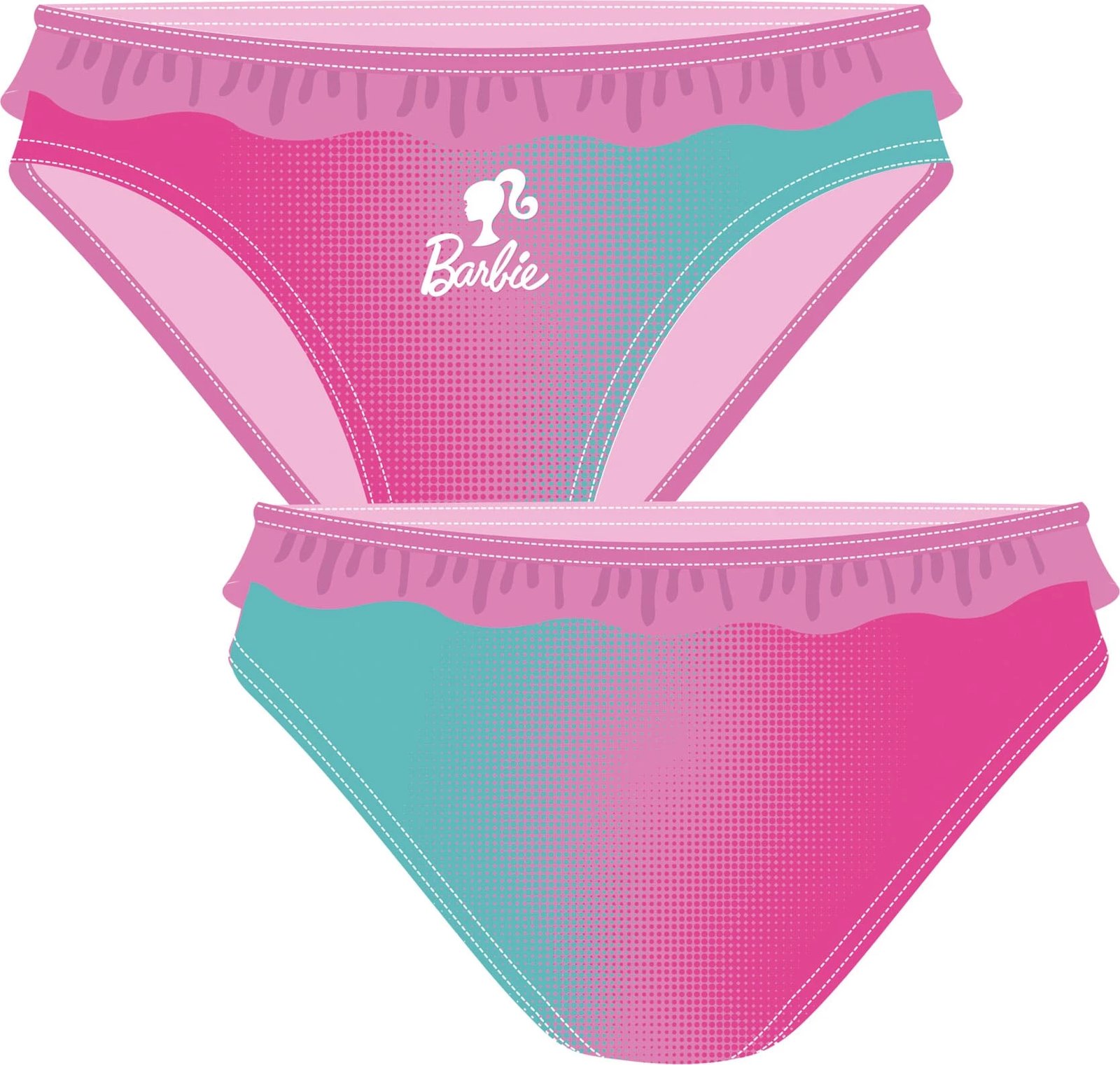 Kostum Noti Disney Barbie - Swim-Slip 2A 8348 (Pembe, 6)