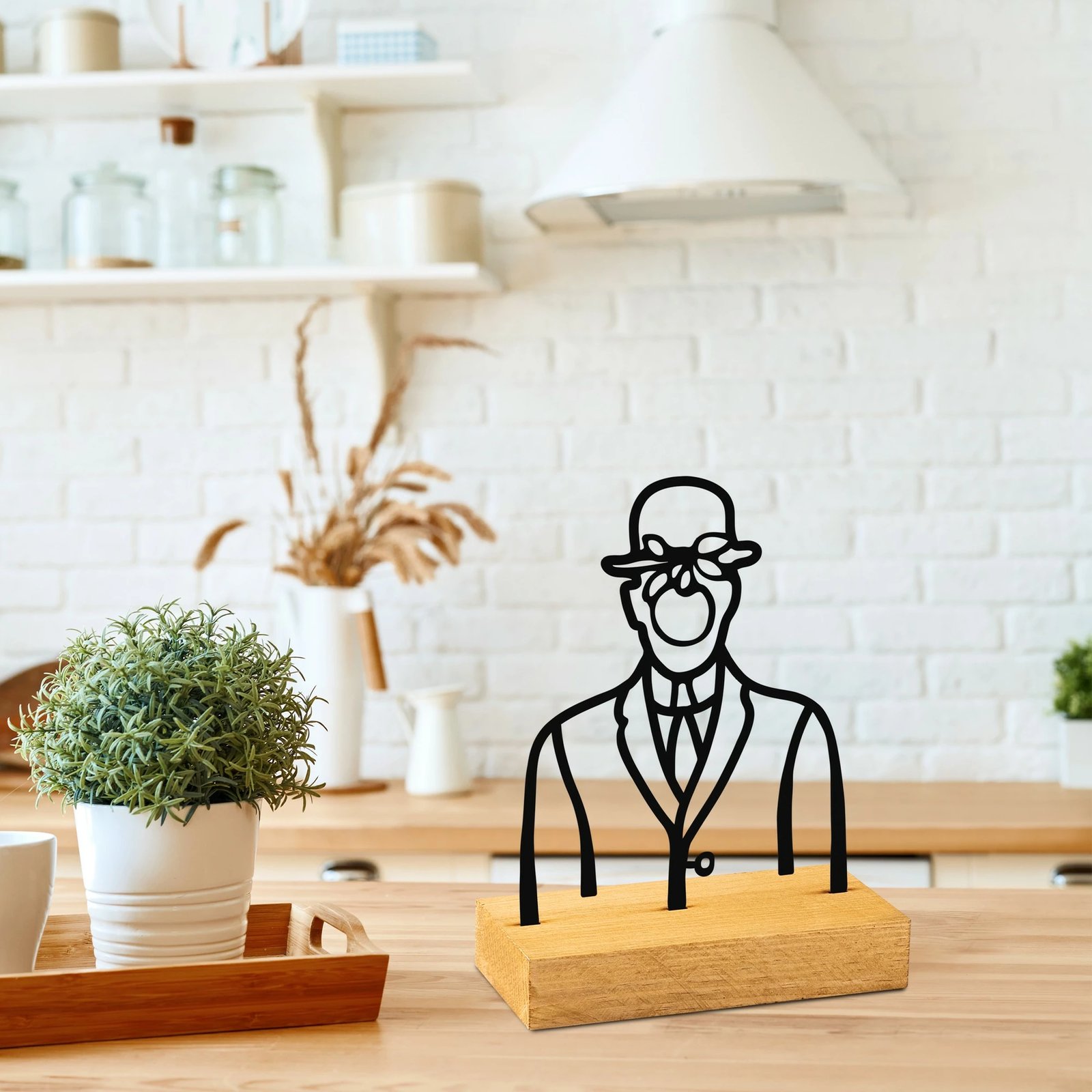 Objekt dekorativ Aberto Design, Rene, ngjyrë druri dhe e zezë