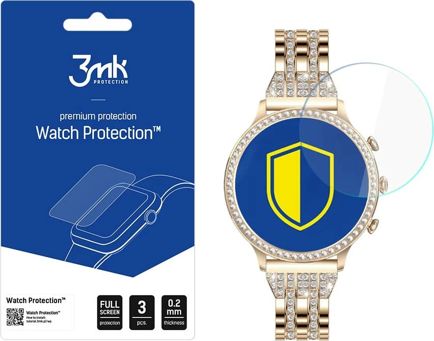 Xham mbrojtës hibrid për orë, 3mk Protection, Watch Protection FlexibleGlass, për Manta Diamond Lusso, Transparent