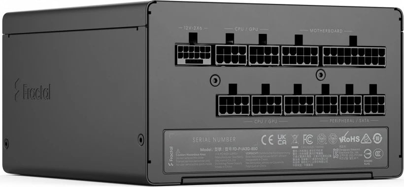 Furnizues energjie PC, Fractal Design Ion 3 Gold, 850W 80+ Gold, ATX 3.1, plotësisht modular, 12VHPWR (12V2×6), e zezë