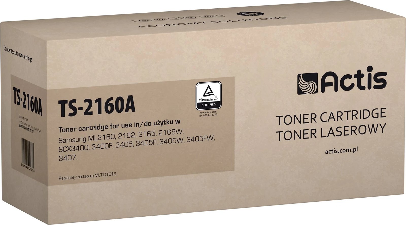 Toner zëvendësues Actis TS-2160A për printer Samsung MLT-D101S, i zi