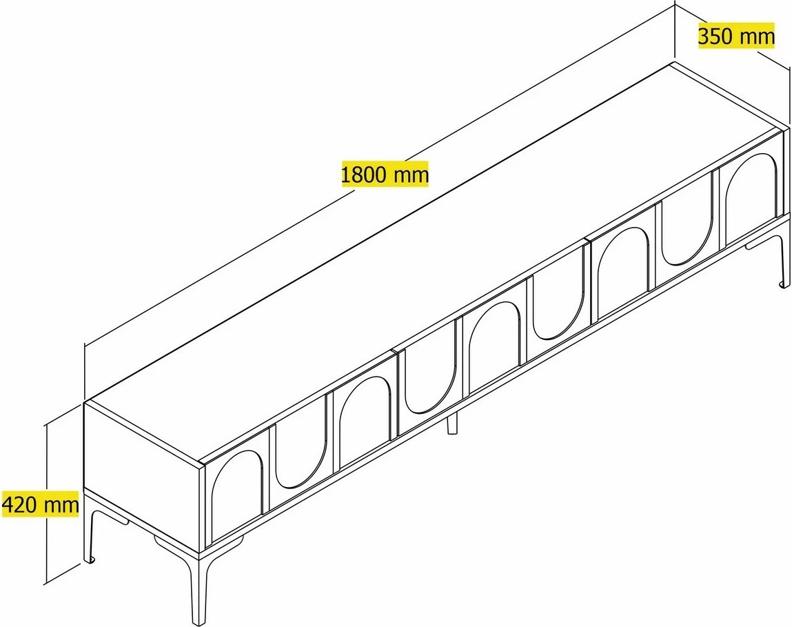 Komodë TV Hanah Home, Lyon 42 - Atlas, e zezë