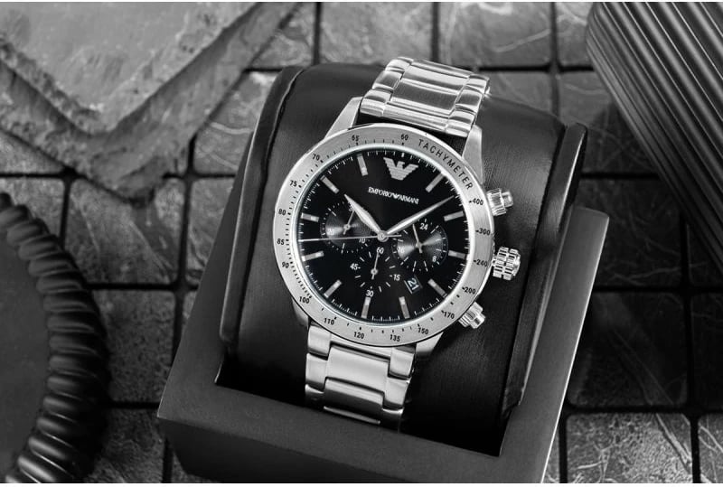 Orë dore për meshkuj Emporio Armani, argjend