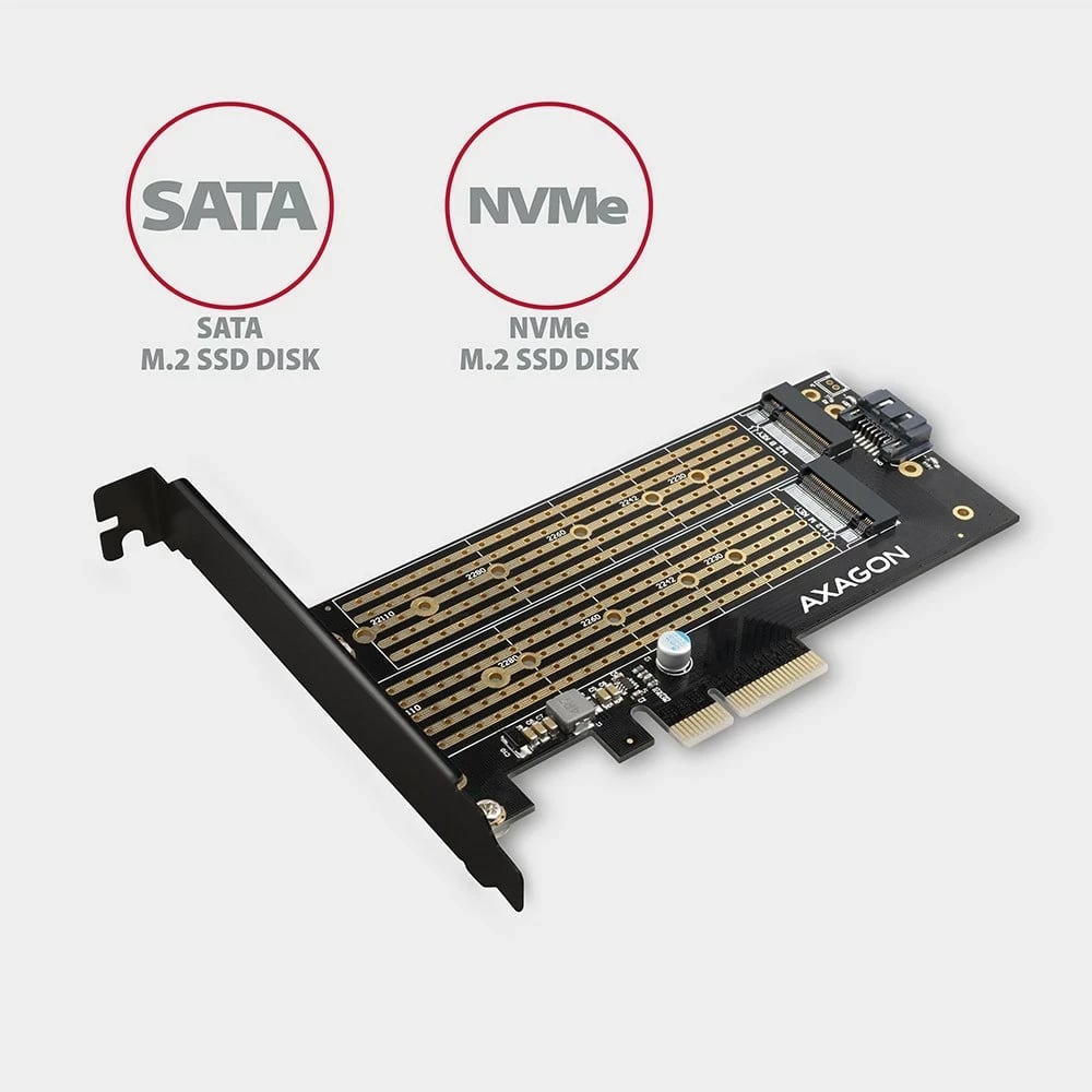 Kartë/adaptues AXAGON PCEM2-D për M.2 SATA, PCIe 4.0, Gold