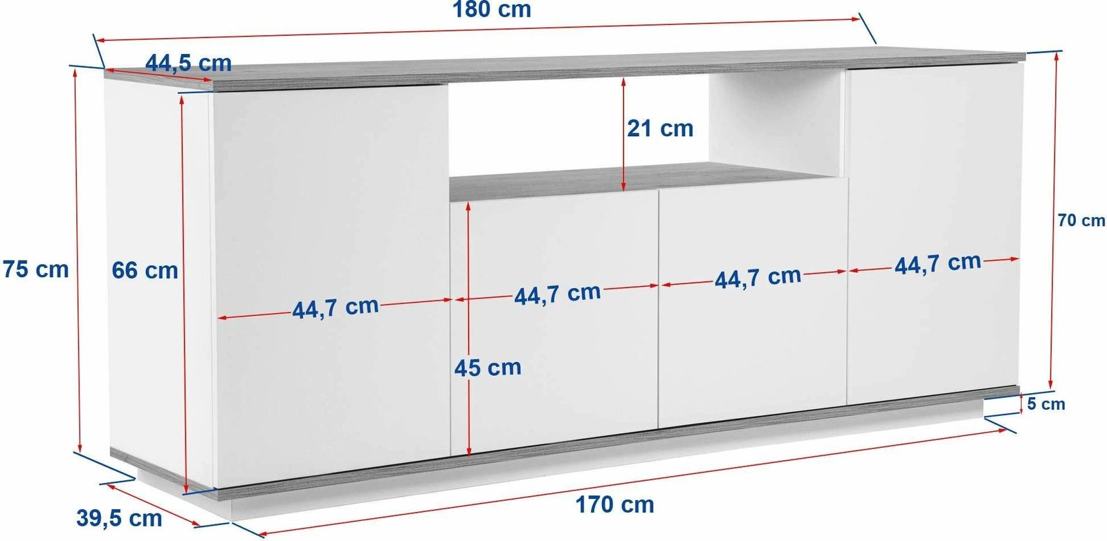 Konsol Skye Decor, Arista - ngjyrë mink, travertin