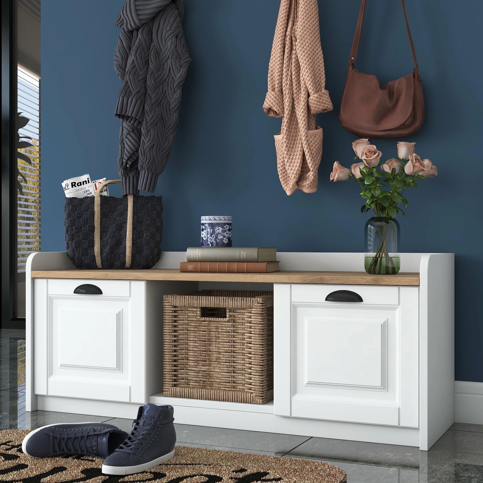 Stendë korridori Hanah Home, P2 - 1636, ngjyrë arre dhe e bardhë