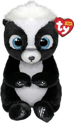 Lodër pelushi, TY, Skunks Mascot 41288, 15 cm, zi/bardhë