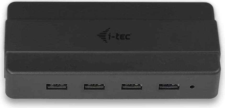 Kasë USB HUB i-tec U3HUB445, 4 porta, USB 3.0, me furnizim rryme, E zezë