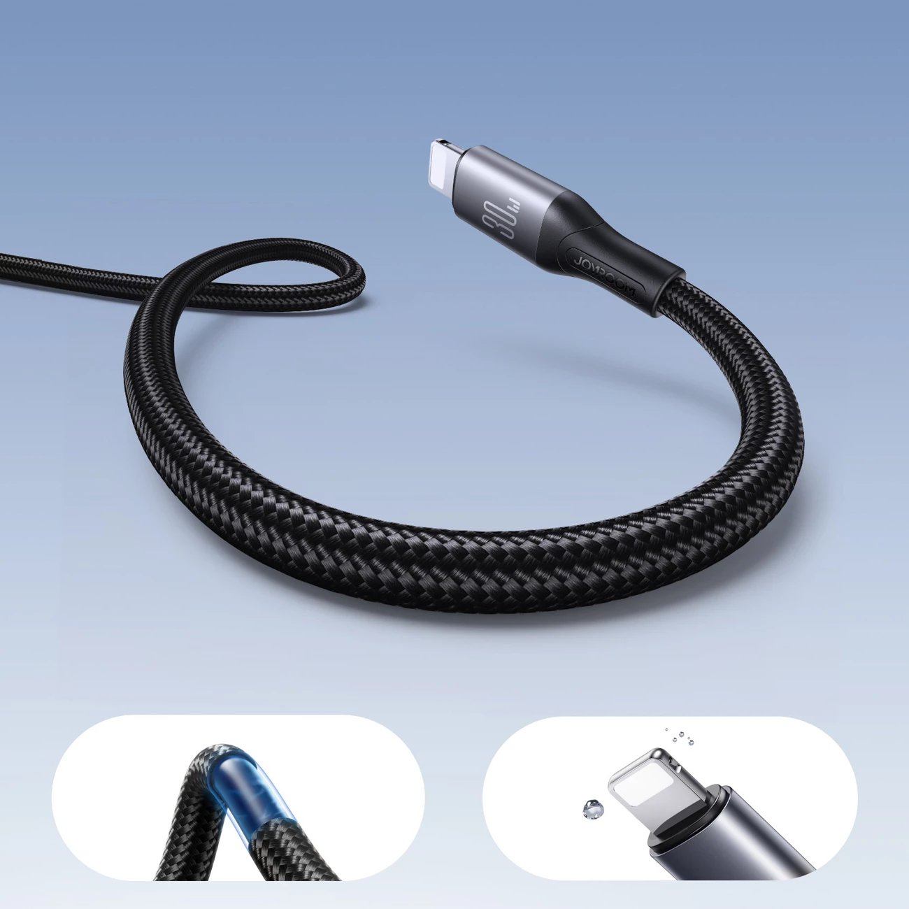 Kabllo Joyroom S-A28 Flash Series, USB-C në Lightning, 2m, 30W, e zezë