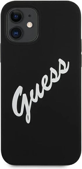 Mbështjellës Guess GUHCP12SLSVSBW për iPhone 12 mini 5.4", silikon, zi/bardhë