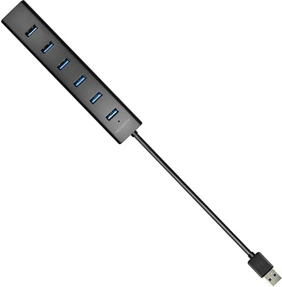 Hub USB 7-portësh AXAGON HUE-SA7BP, alumini, me adapter AC, i zi