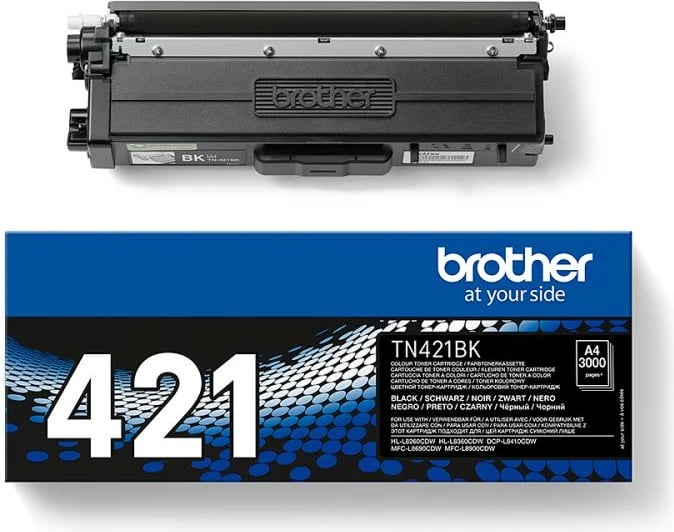 Toner, Brother TN-421BK, rendiment 2,400–4,400 faqe, e zezë
