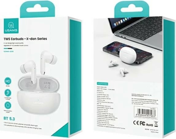Kufje wireless USAMS X-Don Series TWS, Bluetooth 5.3, dy mikrofona, ENC, të zeza