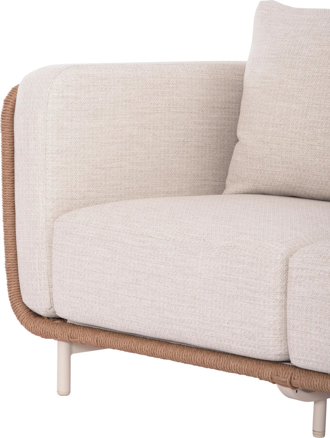 Set lounge për jashtë, 4 pjesë, seri NEXUS, alumin, ratan i përdredhur, gur i sinterizuar