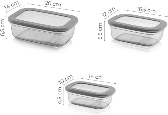 Set kuti për ruajtje (3 copë), ngjyrë antracit, BNMPOLYAR03-46712