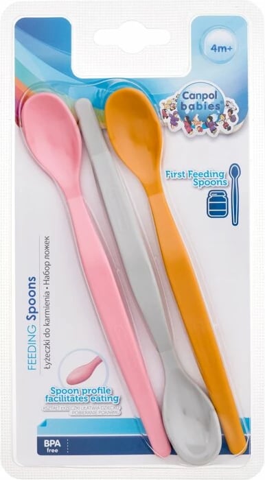 Lugë ushqimi për fëmijë Canpol babies First Feeding Spoons për vajza, 1 copë