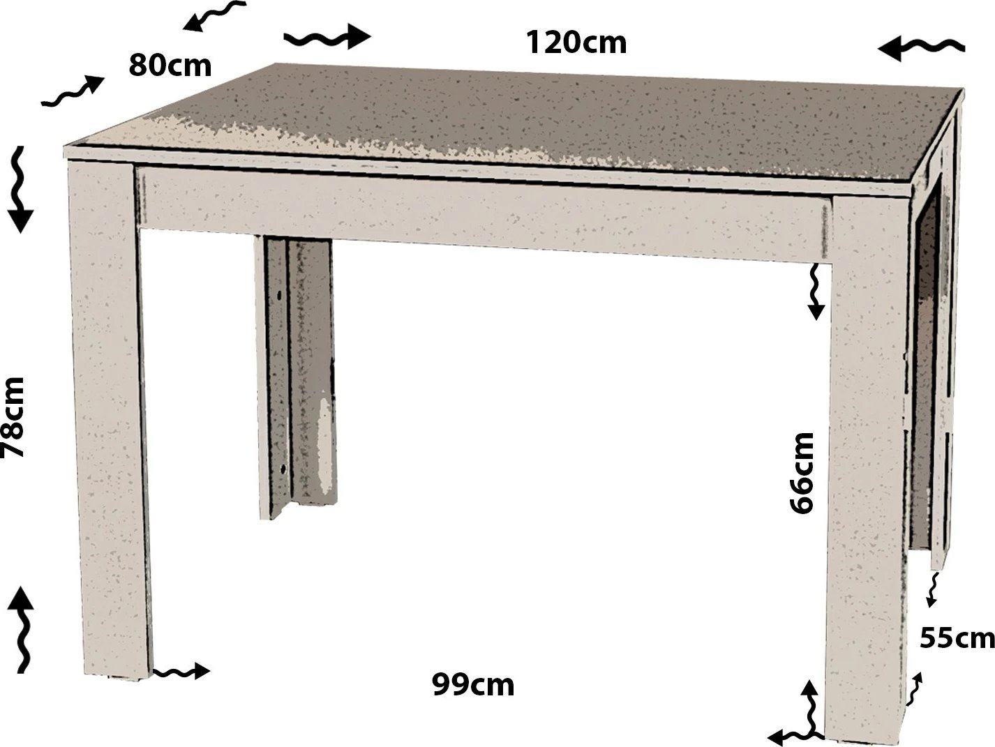 Tavolinë ngrënieje, ngjyrë lisi, Hanah Home, 120cm
