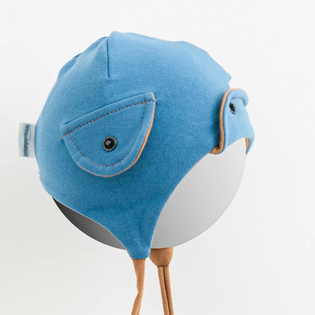 Kapelë bebe, New Baby Special One, pranverë/vjeshtë, pambuk 95% me elastan 5%, lidhëse me rripa, madhësi 56 (0-3m), blu