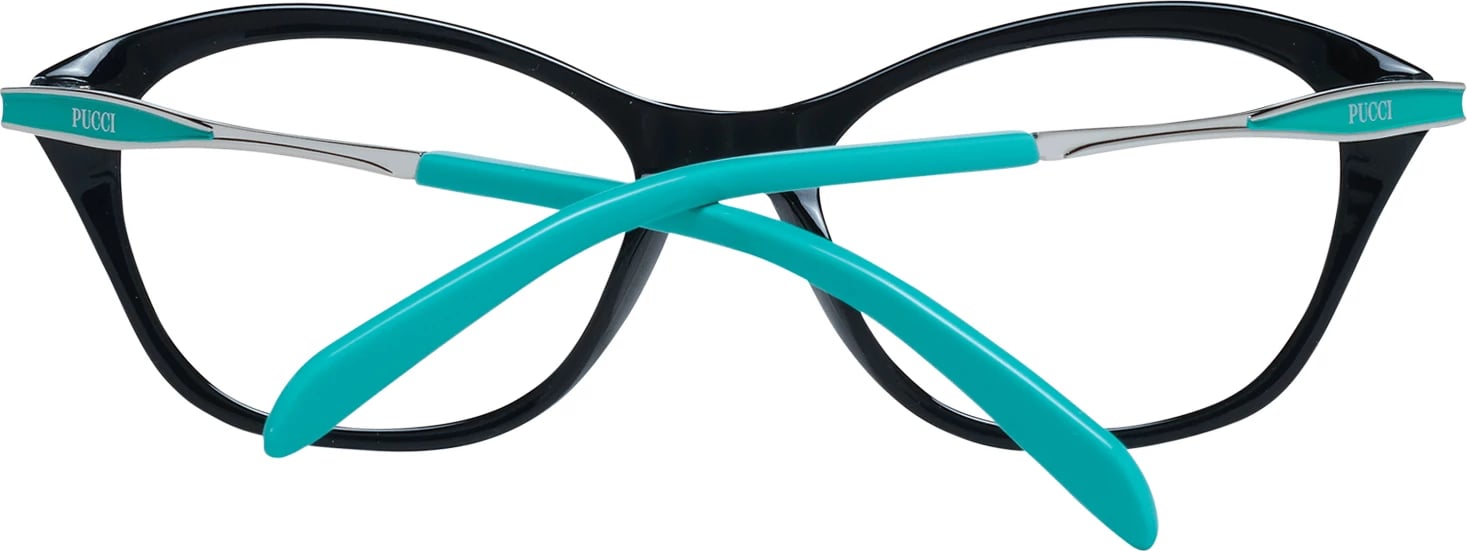 Korniza optike për femra Emilio Pucci, e zezë/gjelbër