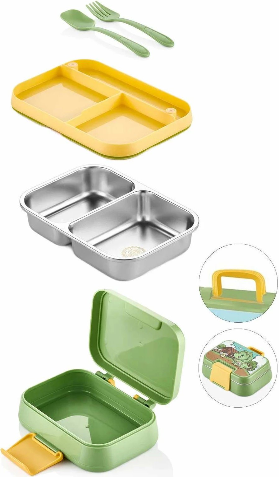 Kuti ushqimi Hermia Concept, jeshile, MCH0011229, 21.5x13.5x8cm, 450ml