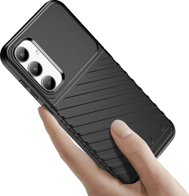 Mbështjellës i fortë Hurtel Thunder Case për Samsung Galaxy A35, i zi